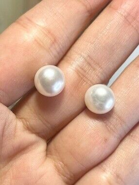 Classic White Pearl Stud Earrings - Elegant Women’s Jewelry